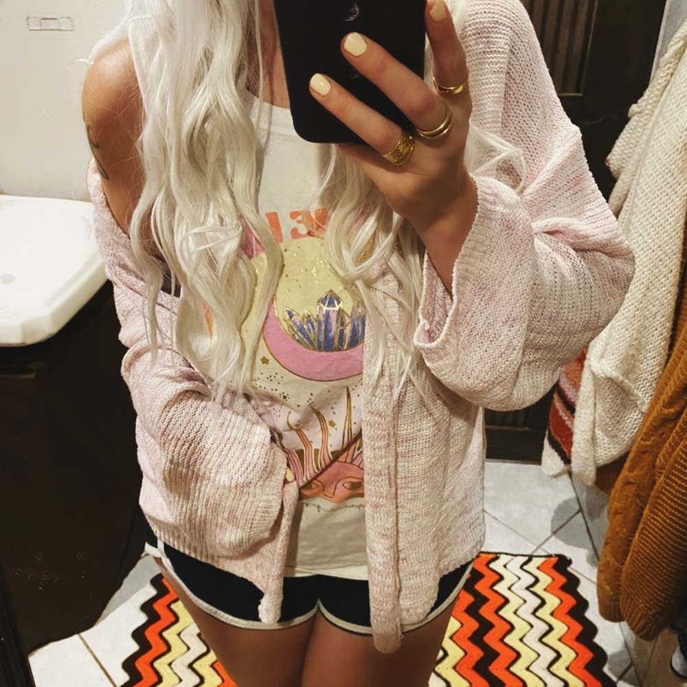 Pink cardigan